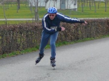 Erich beim Endspurt Inline Skating Der Unterlandstafette